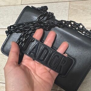 Dior Black Leather Wallet with Logo